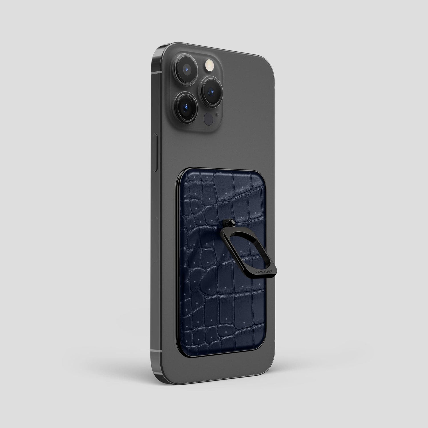 Deep Blue Sea iPhone 15 Pro Max Magsafe Ring Porosus Crocodile with Black Metal -1 | Deep-Blue-Sea-Black