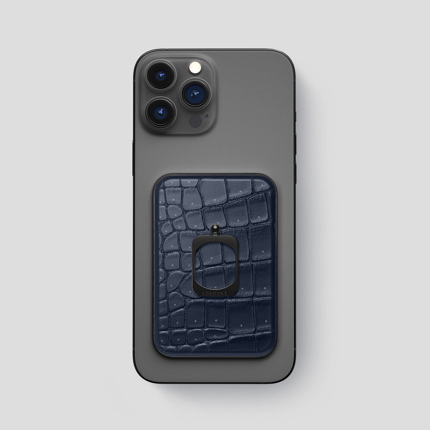 Deep Blue Sea iPhone 15 Pro Max Magsafe Ring Porosus Crocodile with Black Metal -2 | Deep-Blue-Sea-Black