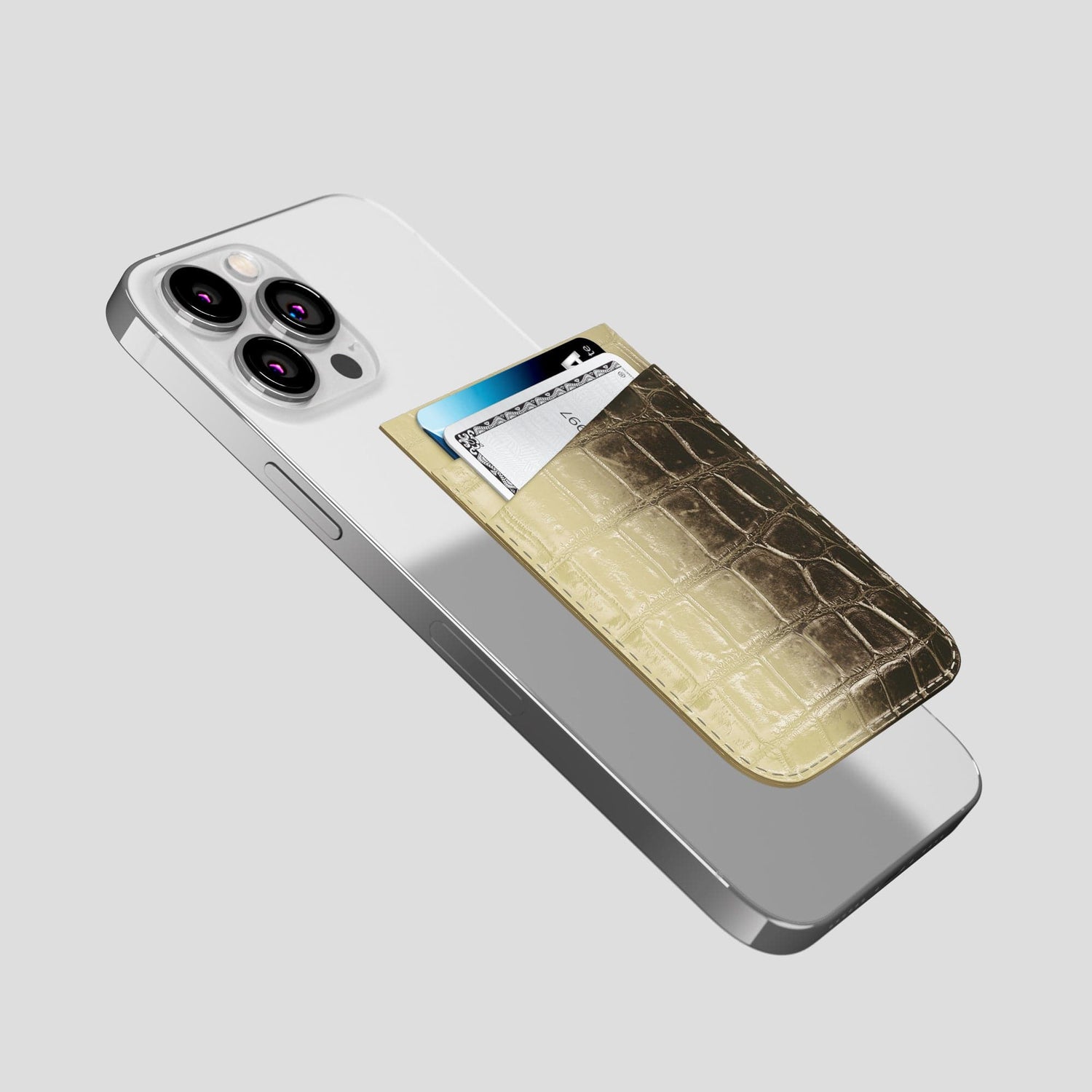 Natural iPhone 14 Pro Max Himalaya Magsafe Wallet Himalayan Crocodile -4 | Natural
