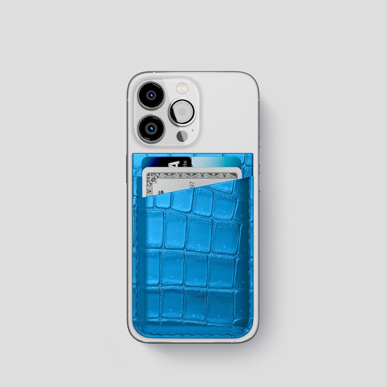 Blue-Lagoon iPhone 15 Pro Magsafe Wallet Porosus Crocodile -1 | Blue-Lagoon