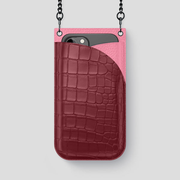Crossbody Bag For iPhone 15 Pro Max In Alligator