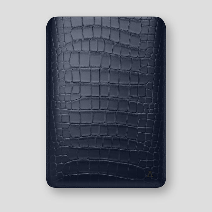 Navy Blue Sleeve MacBook Pro 16-inch In Alligator with Black Metal -1 | Navy-Blue-Black