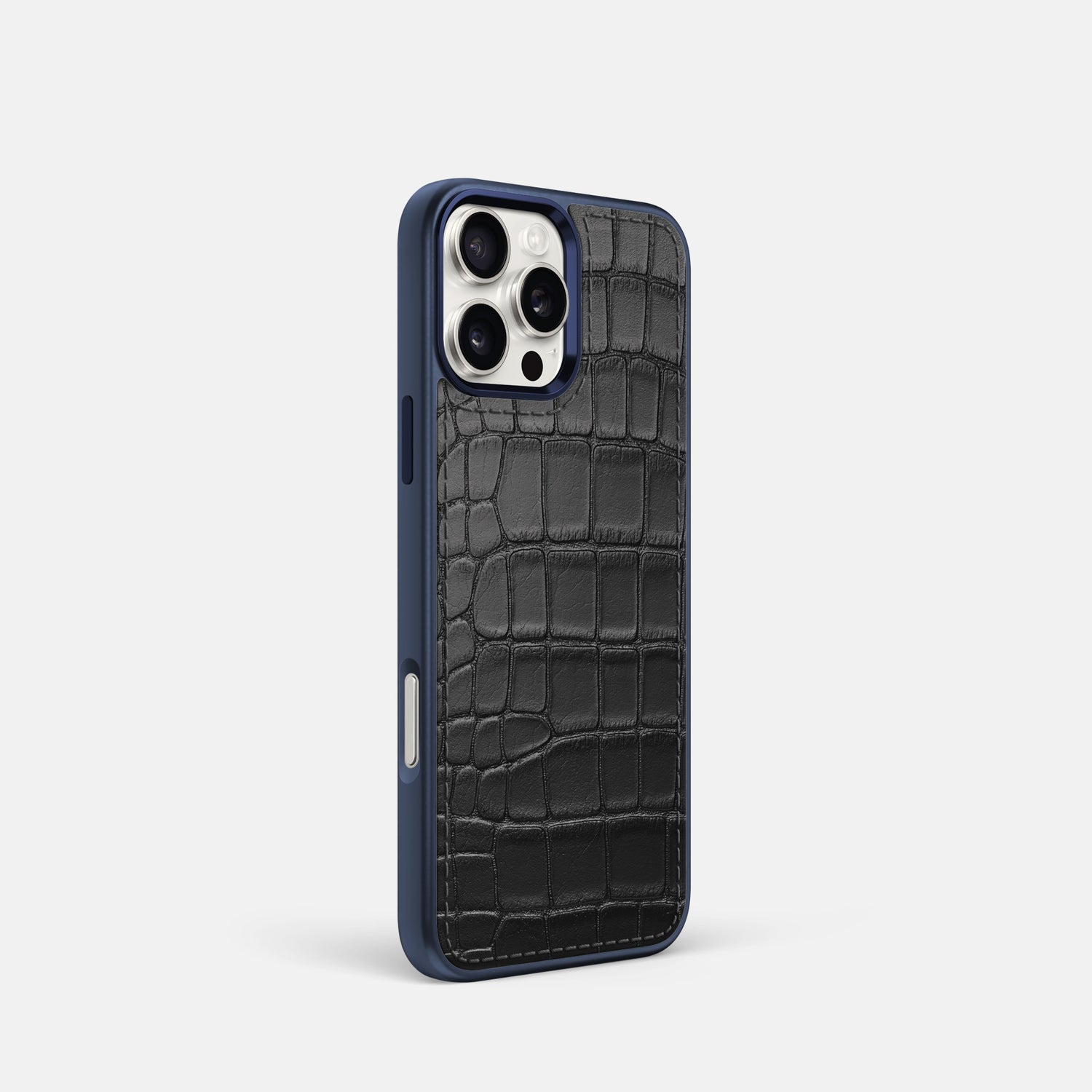 Black iPhone 16 Pro Toned Sport Case In Alligator with Blue -2 | Black-Blue
