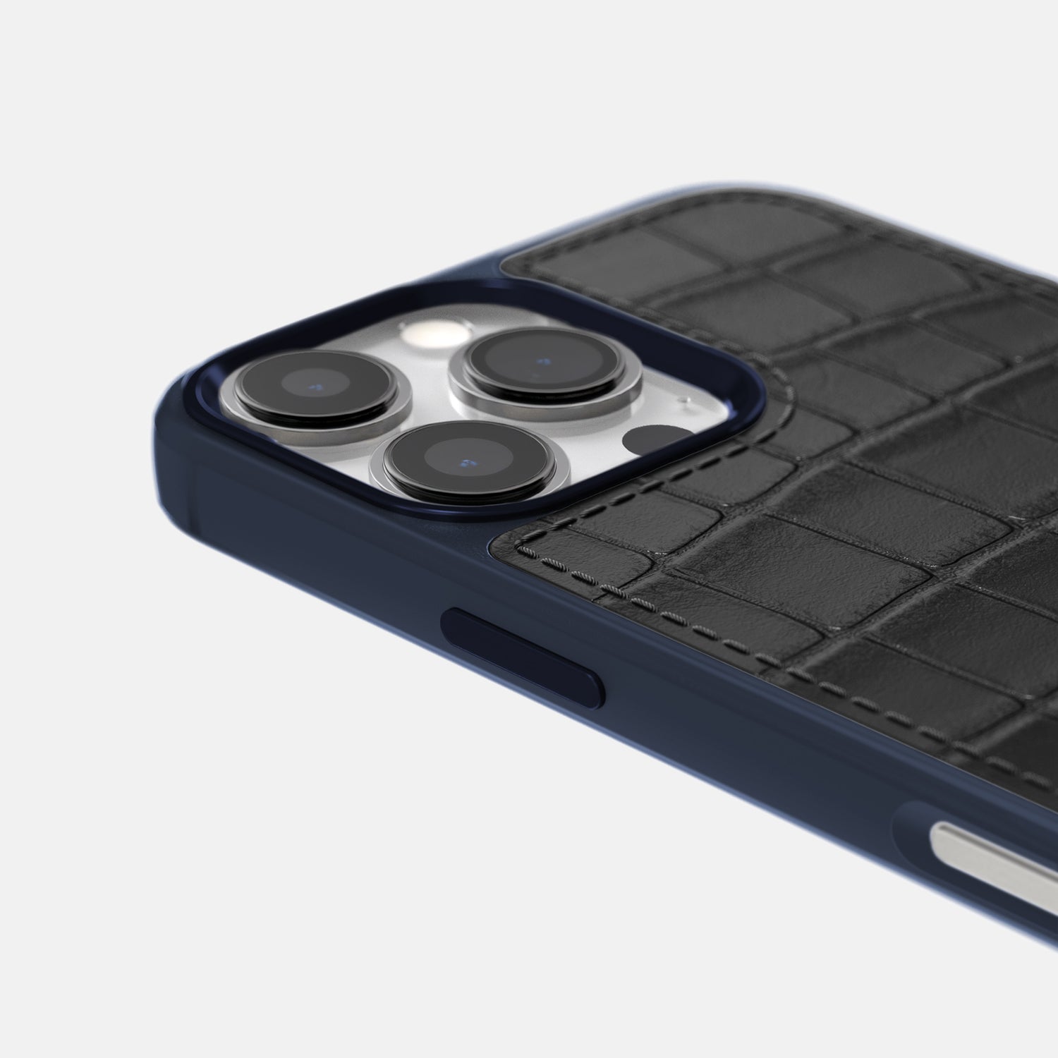 Black iPhone 16 Pro Toned Sport Case In Alligator with Blue -5 | Black-Blue
