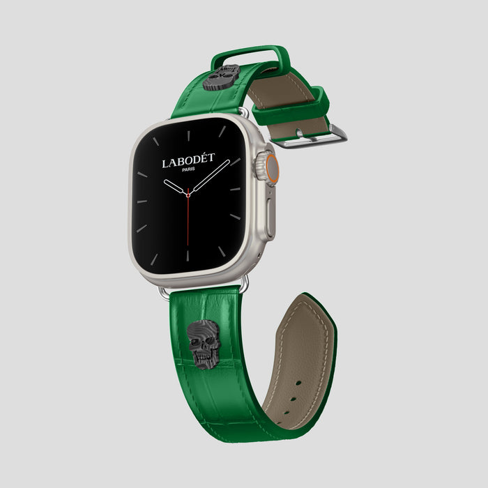 Forest-Green Classic Strap Ultra In Alligator with Steel Metal -1 | Forest-Green-Steel