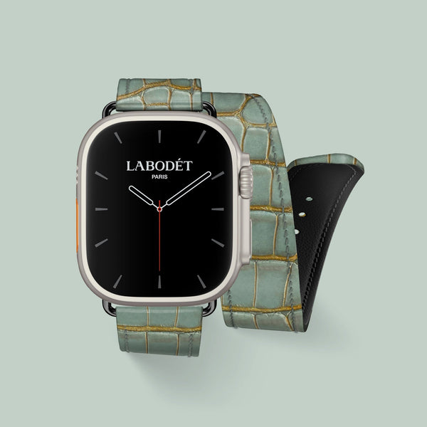 Double Strap Bayou Green For Apple Watch Ultra 49mm In Alligator