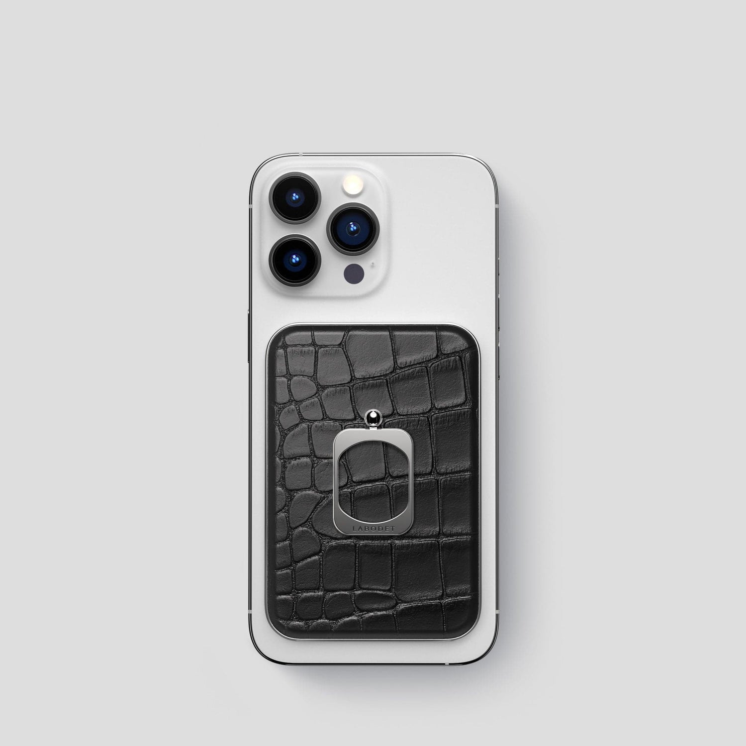 Black MagSafe Ring iPhone 13 Pro Alligator with Steel Metal -1 | Black-Steel