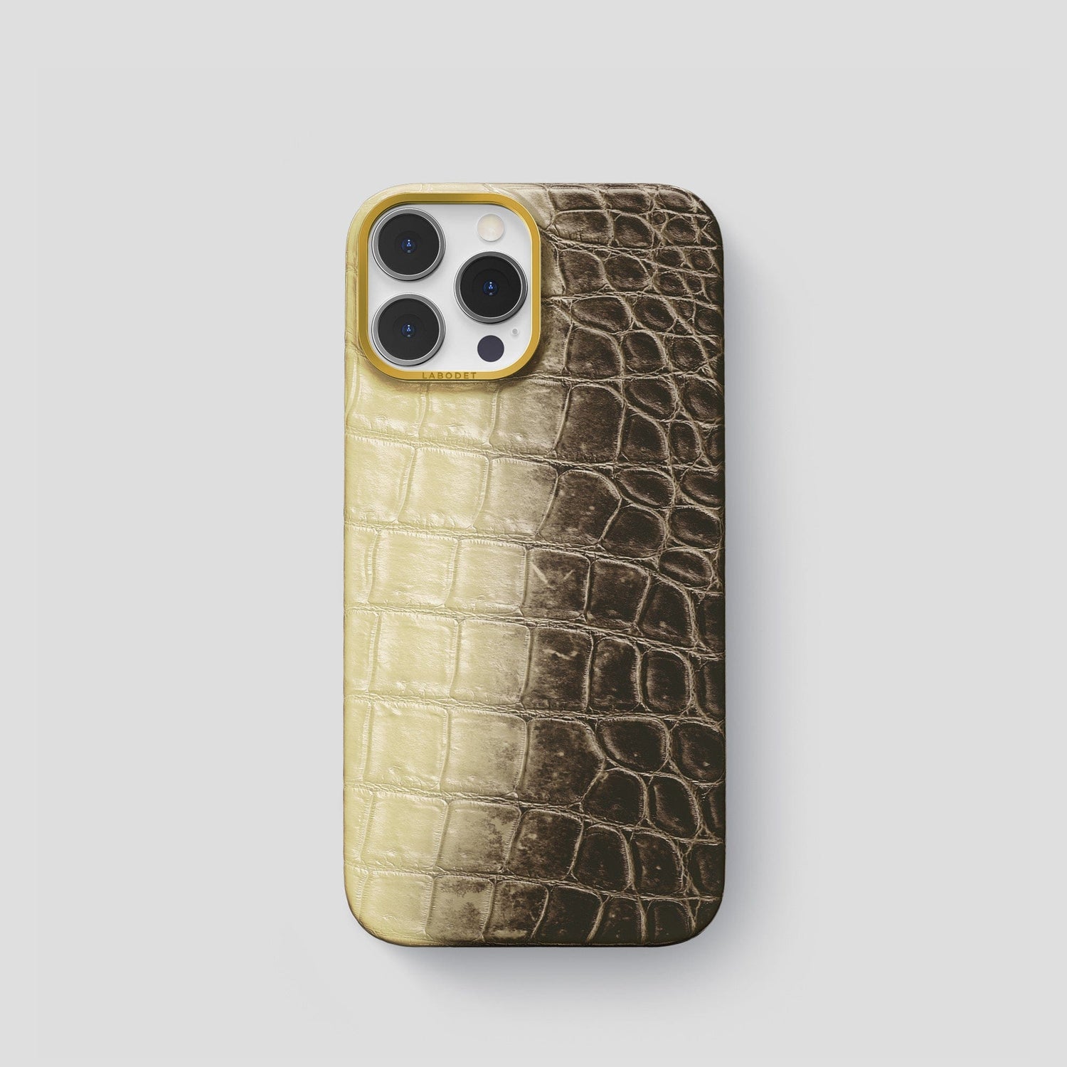 Natural iPhone 13 Pro Himalaya Classic Case with Gold Metal -1 | Natural-Gold