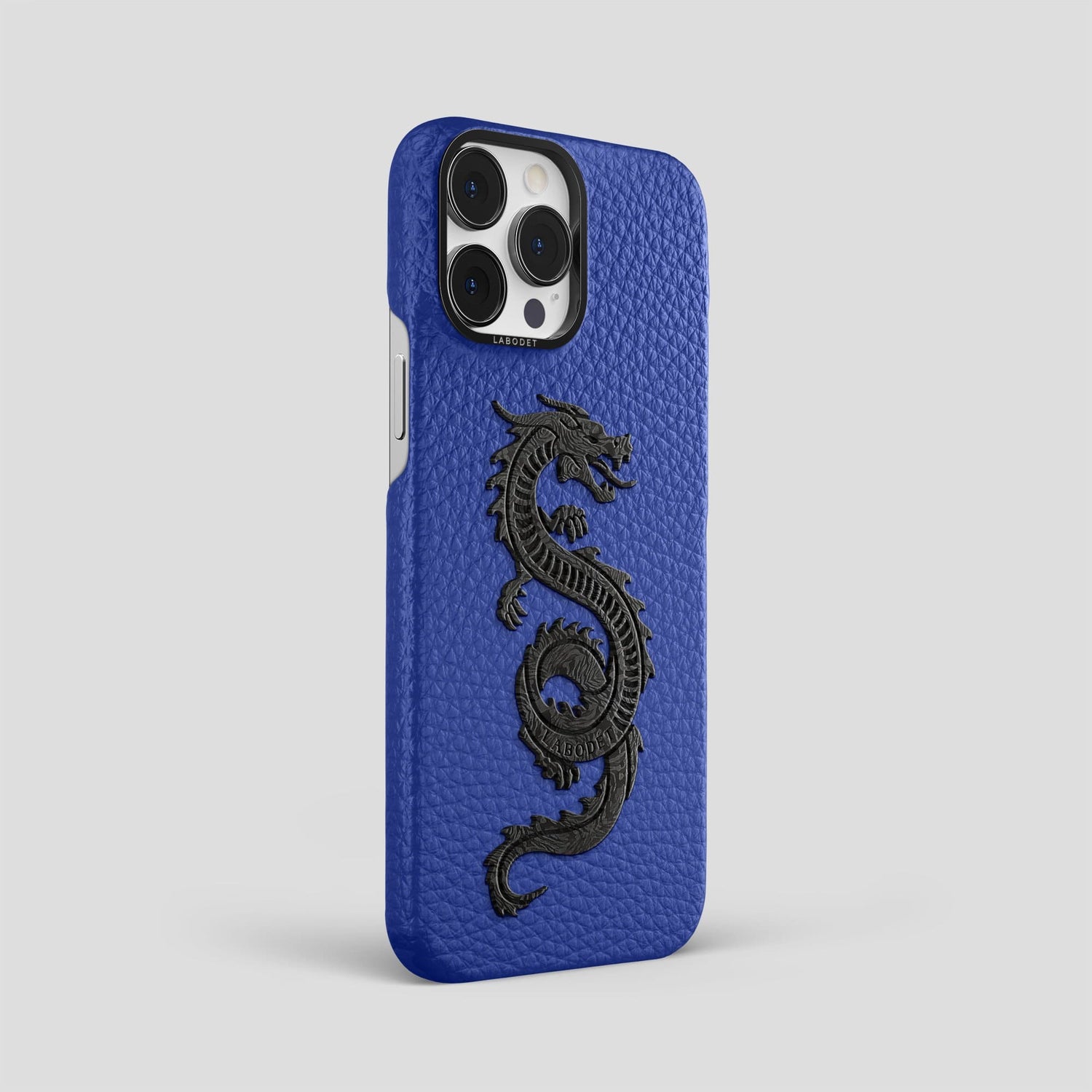 Royal Blue iPhone 13 Pro Max Classic Case Calf with Black Metal -2 | Royal-Blue-Black