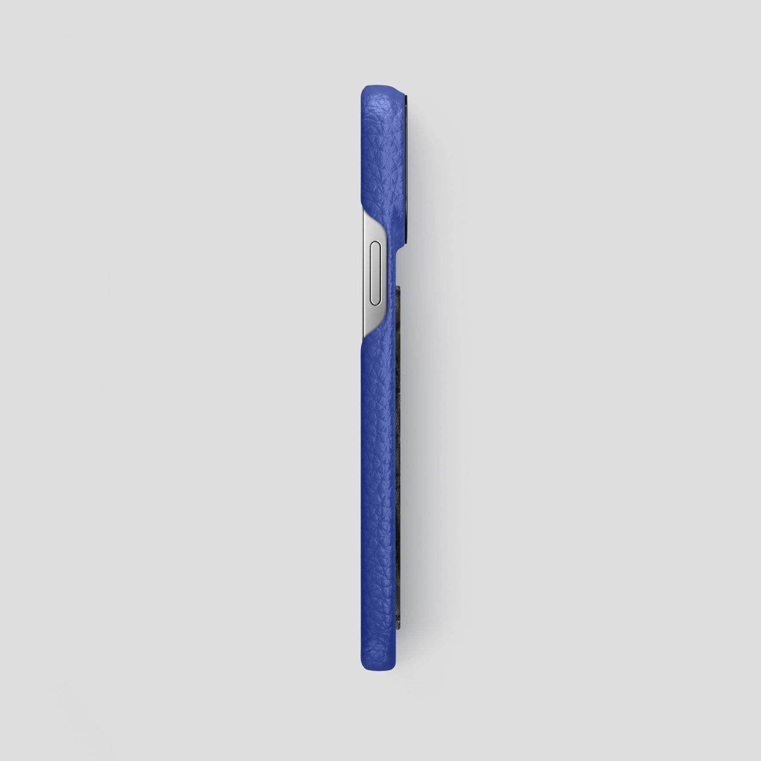 Royal Blue iPhone 13 Pro Max Classic Case Calf with Black Metal -3 | Royal-Blue-Black