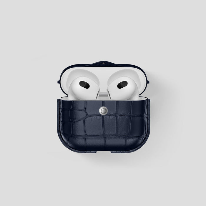 Navy Blue AirPods 3 Cover Alligator -1 | Navy-Blue