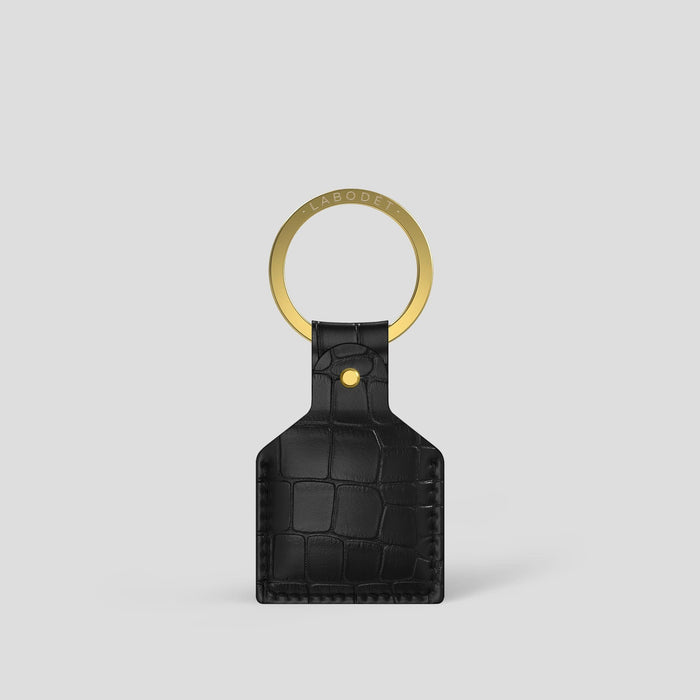 Black AirTag Alligator with Gold Metal -1 | Black-Gold