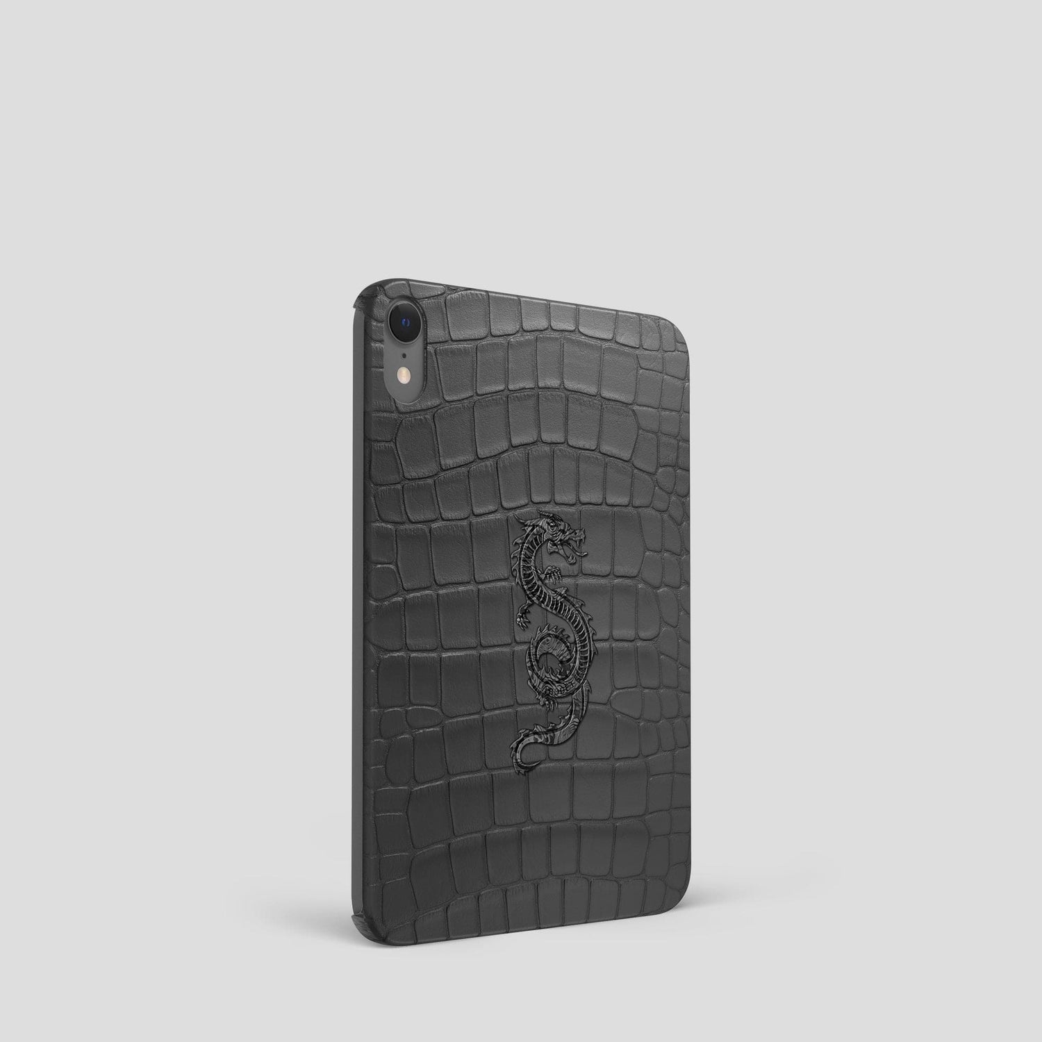 Grey iPad mini Case with Carbon Dragon Alligator -1 | Grey