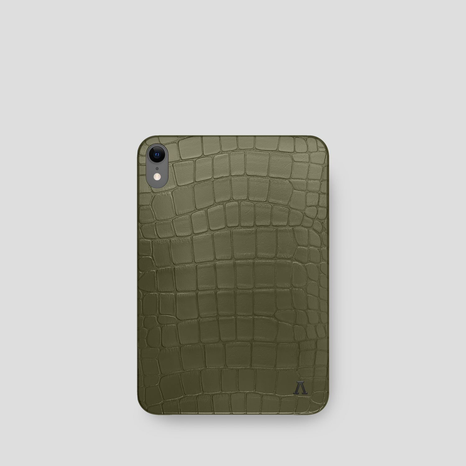 Kaki-Green iPad mini Case Alligator with Black Metal -2 | Kaki-Green-Black