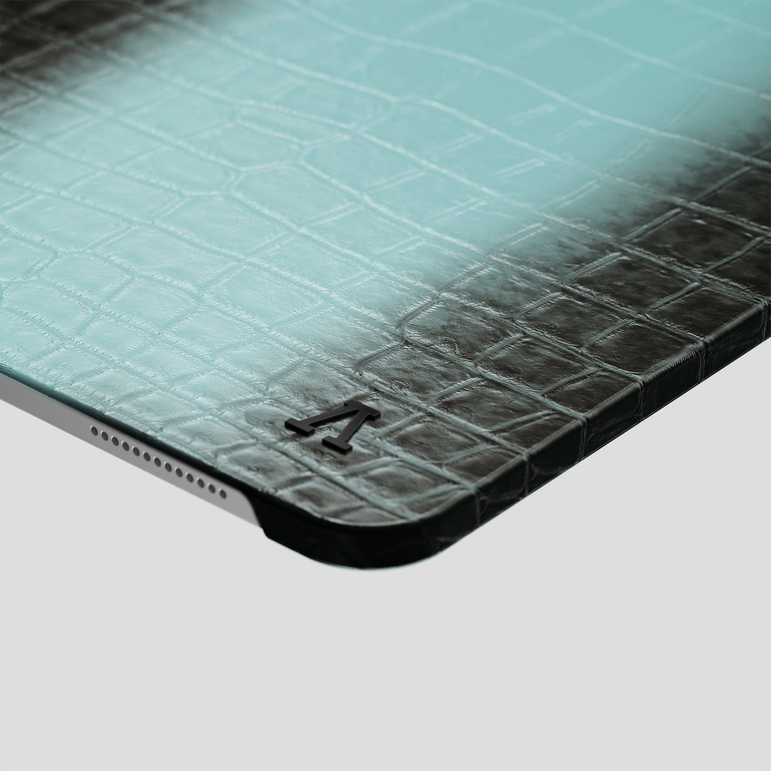 Light-Mint iPad Pro 11-inch Case Himalayan Crocodile with Black Metal -5 | Light-Mint-Black