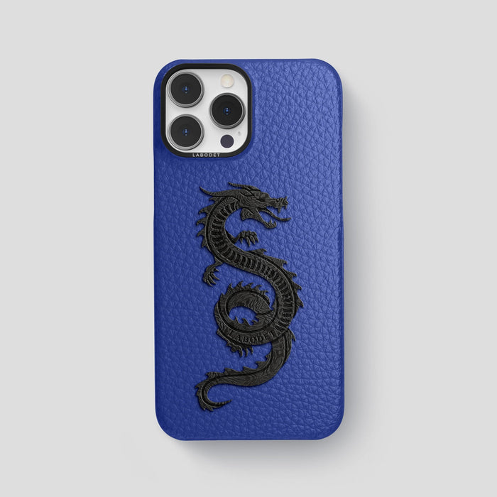 Royal Blue iPhone 14 Pro Max Classic Case Calf with Black Metal -1 | Royal-Blue-Black