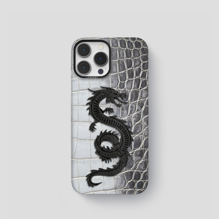 Silver iPhone 14 Pro Himalaya Classic Case with Black Metal -1 | Silver-Black