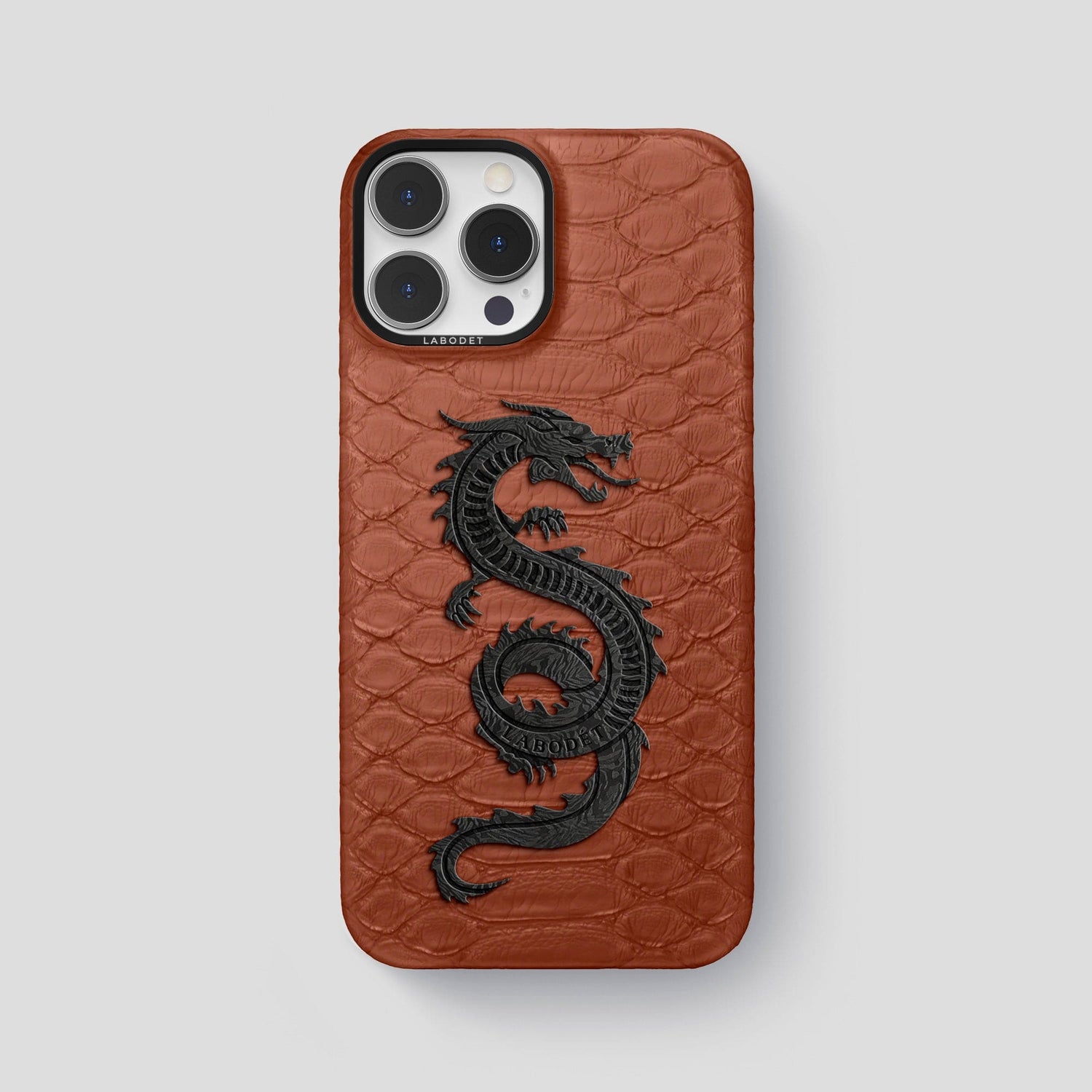 Brown iPhone 14 Pro Max Classic Case Python with Black Metal -1 | Brown-Black