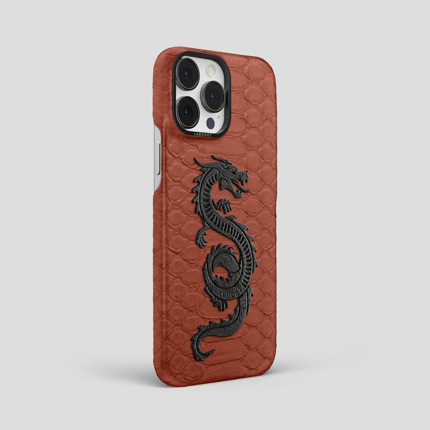 Brown iPhone 14 Pro Max Classic Case Python with Black Metal -2 | Brown-Black