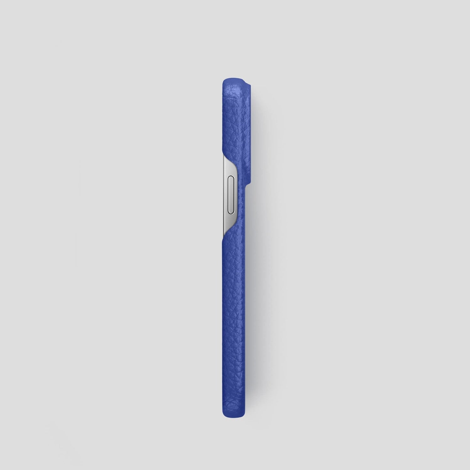 Royal Blue iPhone 14 Pro Classic Case Calf with Steel Metal -3 | Royal-Blue-Steel