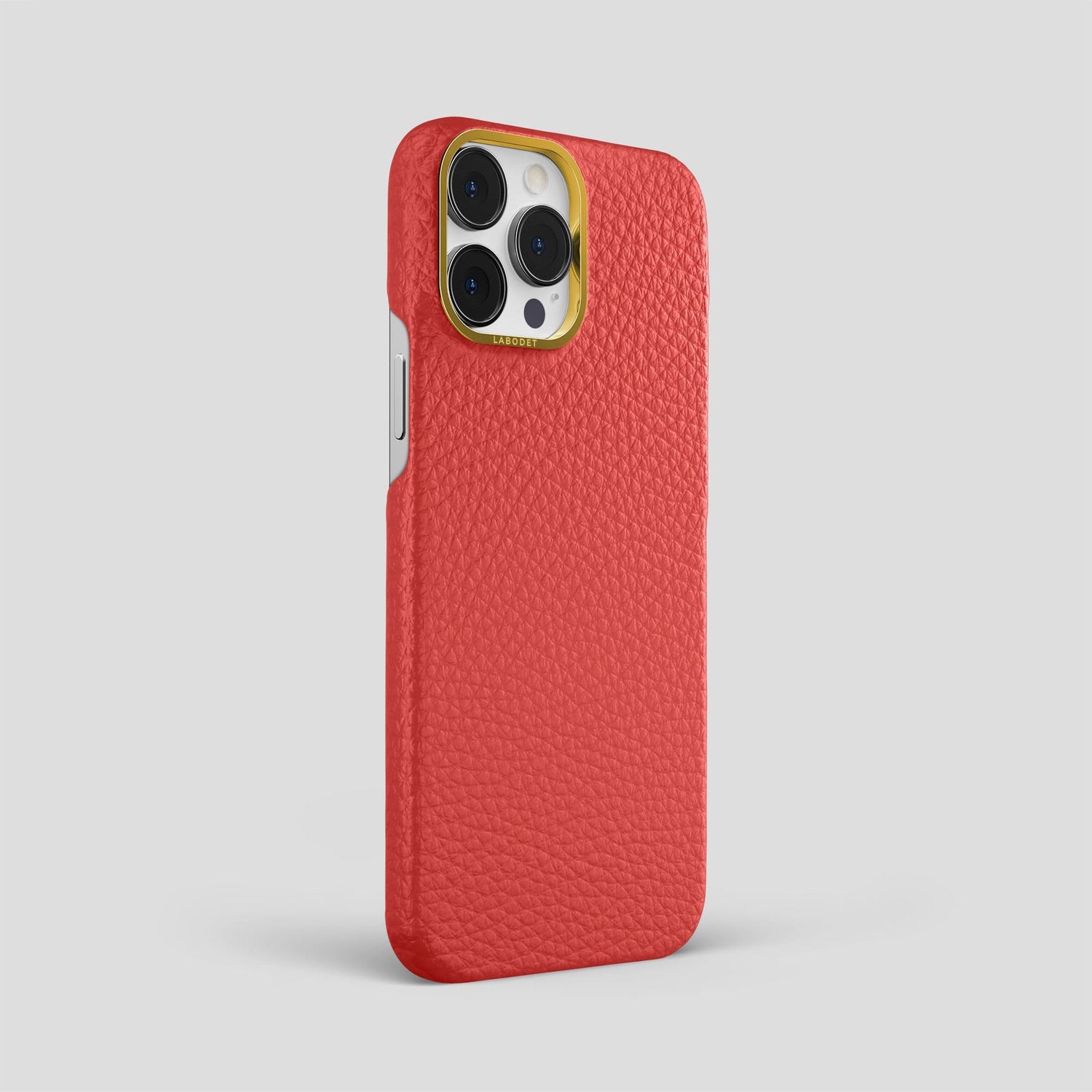 Red iPhone 14 Pro Max Classic Case Calf with Gold Metal -2 | Red-Gold