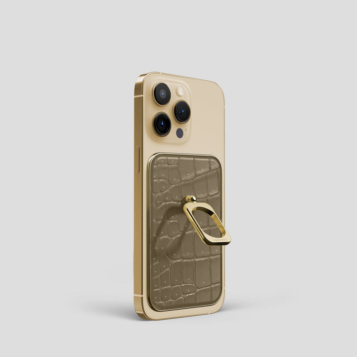 Kaki-Green MagSafe Ring iPhone 14 Pro Max with Gold Metal -1 | Kaki-Green-Gold