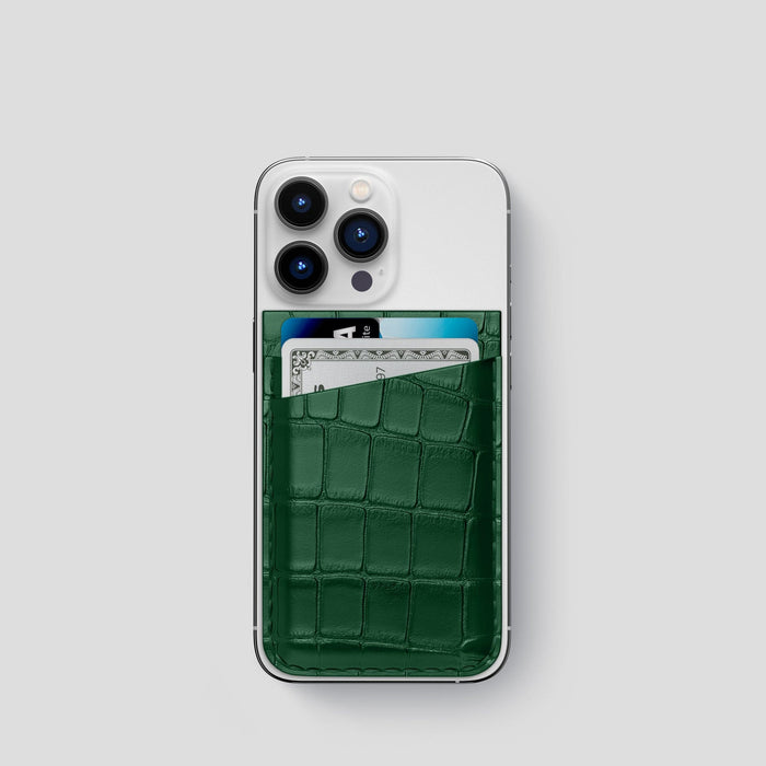Forest-Green iPhone 13 Pro MagSafe Wallet Alligator -1 | Forest-Green