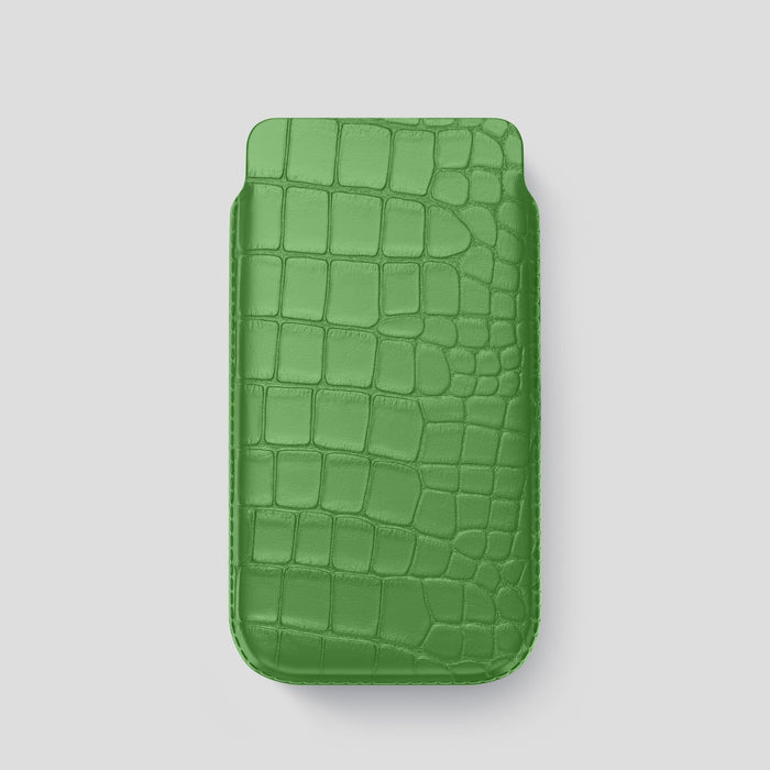 Apple-Green iPhone 13 Pro Pouch Case Alligator -1 | Apple-Green