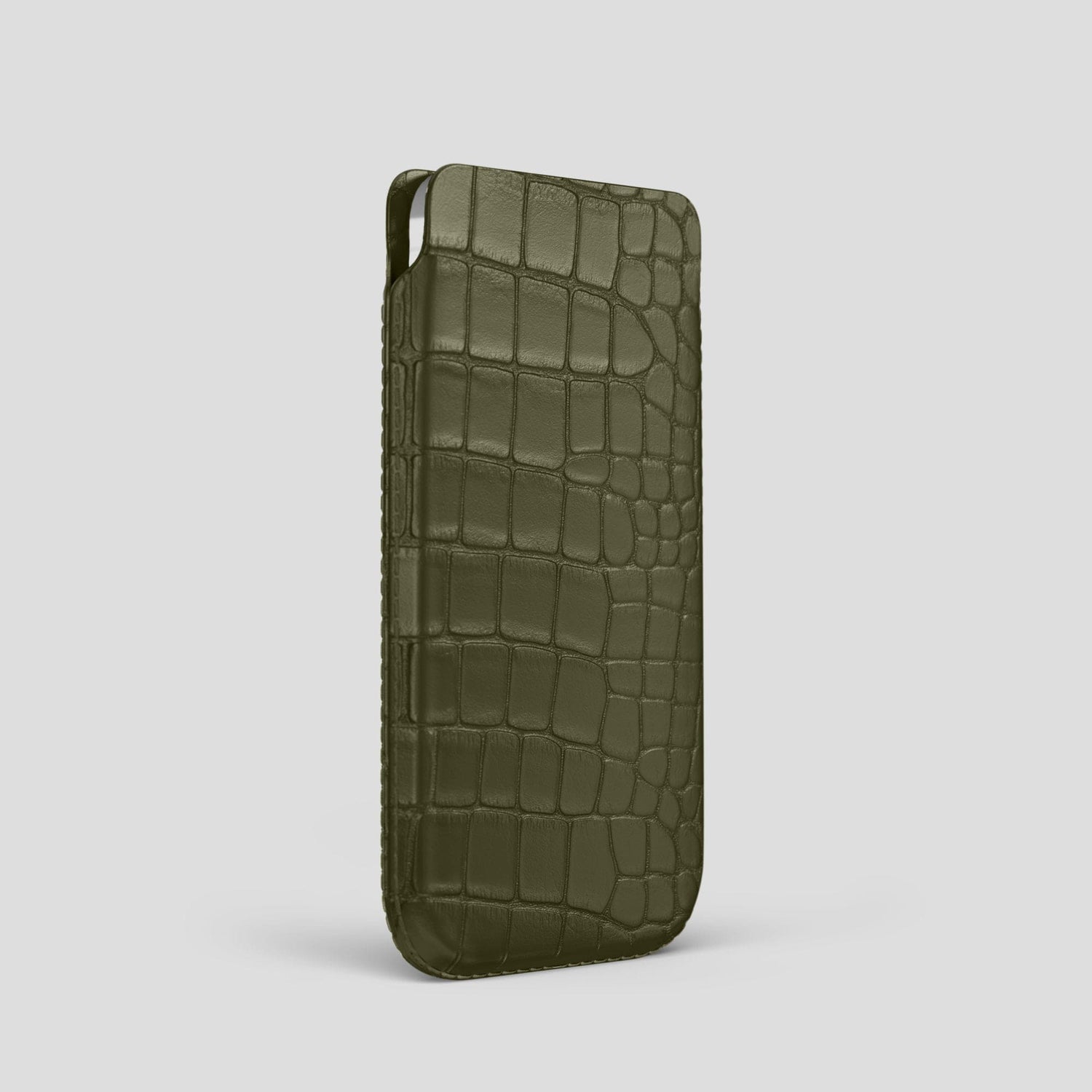 Kaki-Green iPhone 14 Pro Pouch Case Alligator -2 | Kaki-Green