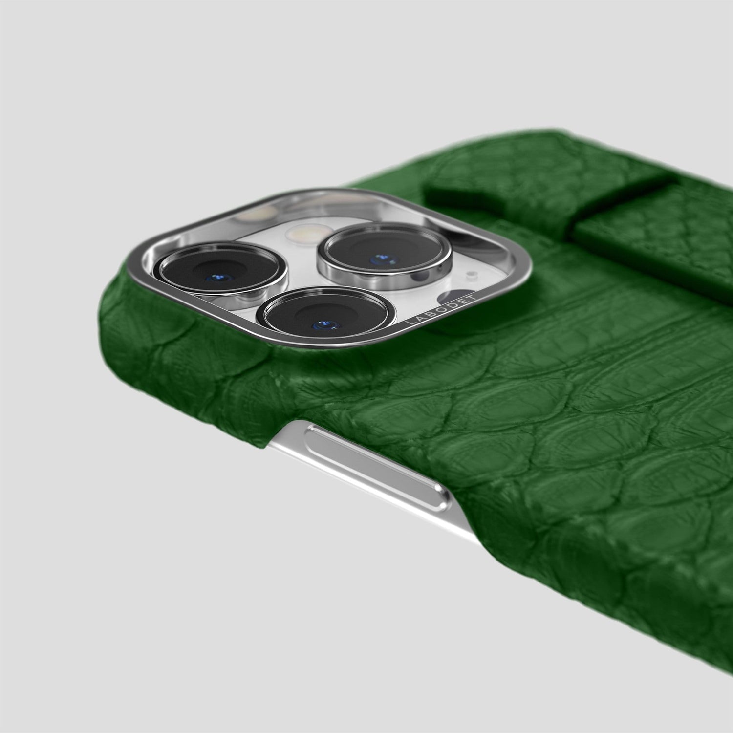 Green iPhone 14 Pro Max Strap Case Python with Steel Metal -6 | Green-Steel