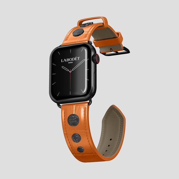 Classic Strap with Carbon Circlet For Apple Watch 45mm In Alligator