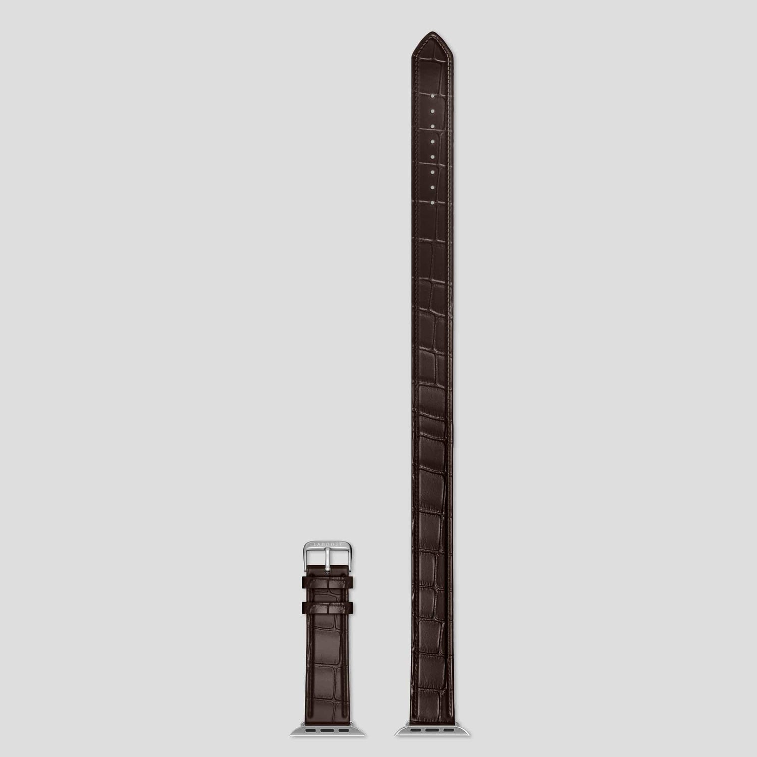 Dark Brown Apple Watch Double Strap 40mm Alligator with Black Metal -5 | Dark-Brown-Black