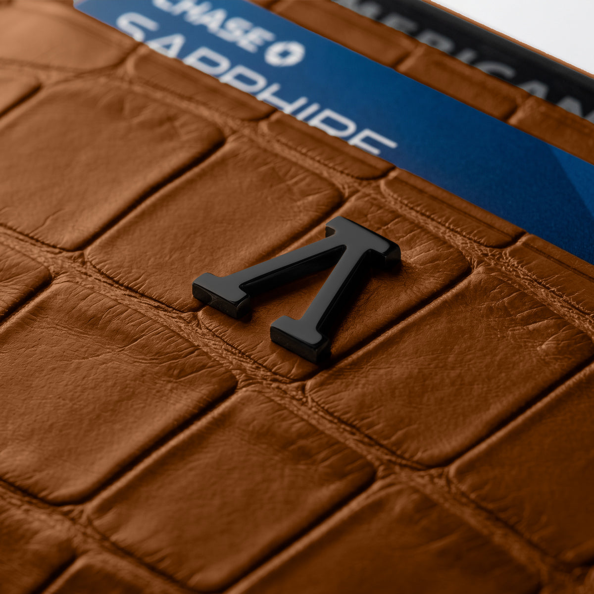 10 Cards Wallet In Alligator -5 | Honey-Black