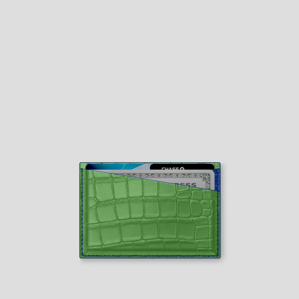 Apple-Green 4-Card Holder Alligator -1 | Apple-Green