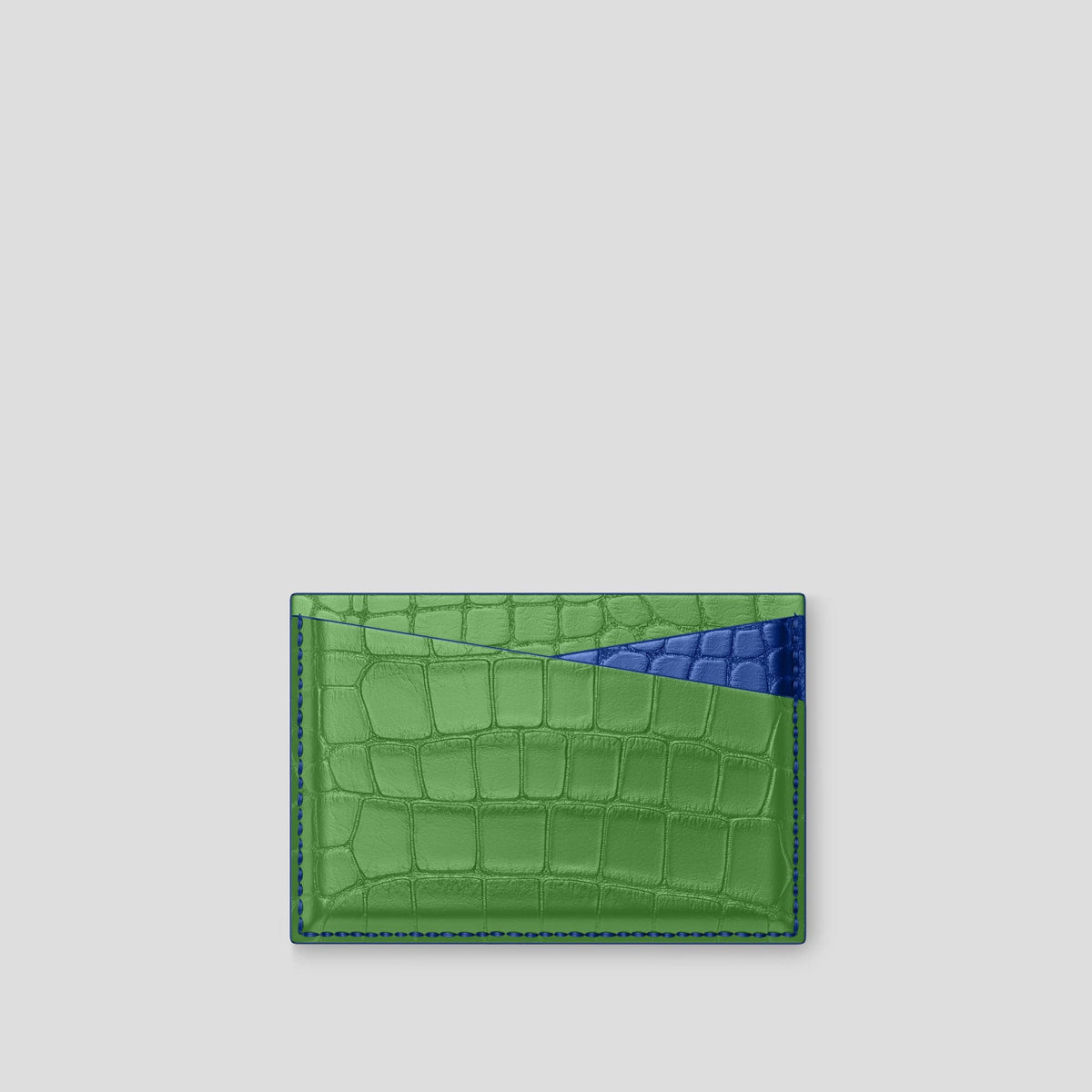 Apple-Green 4-Card Holder Alligator -2 | Apple-Green