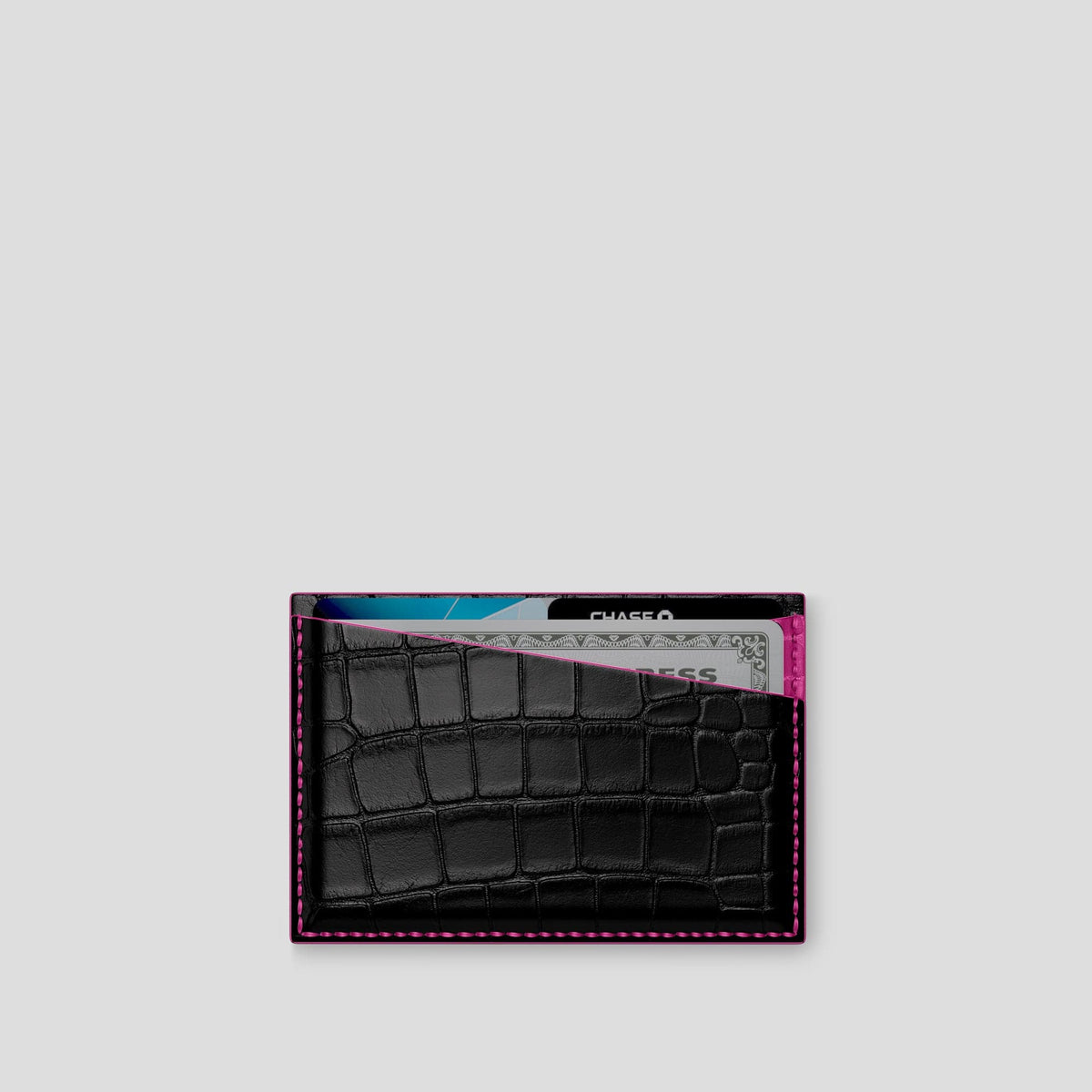 Black 4-Card Holder Alligator -1 | Black