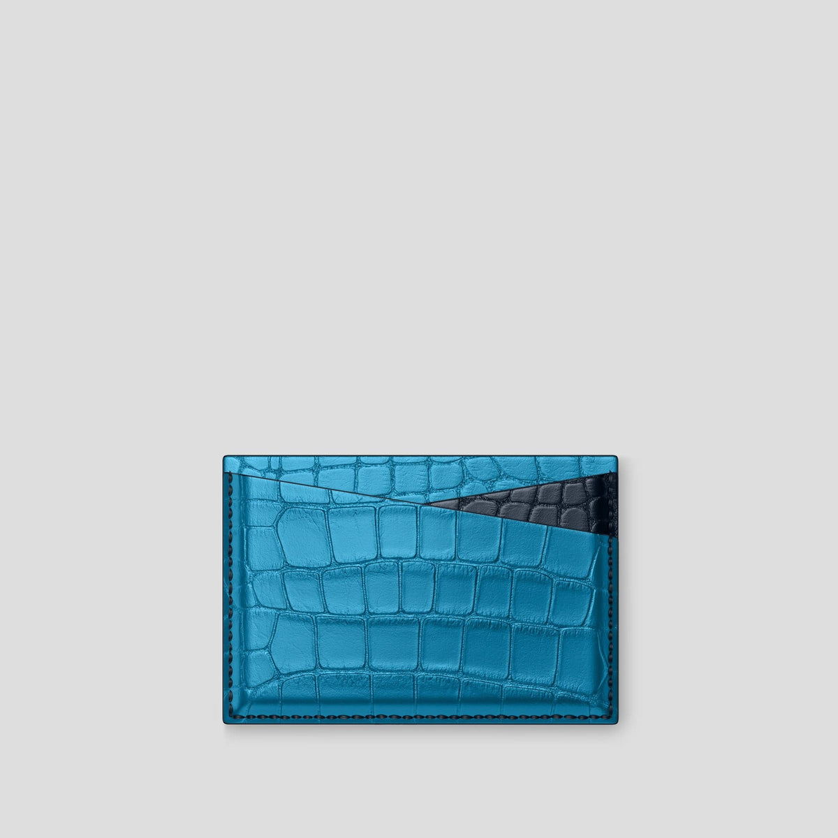 Curaçao-Blue 4-Card Holder Alligator -2 | Curaçao-Blue