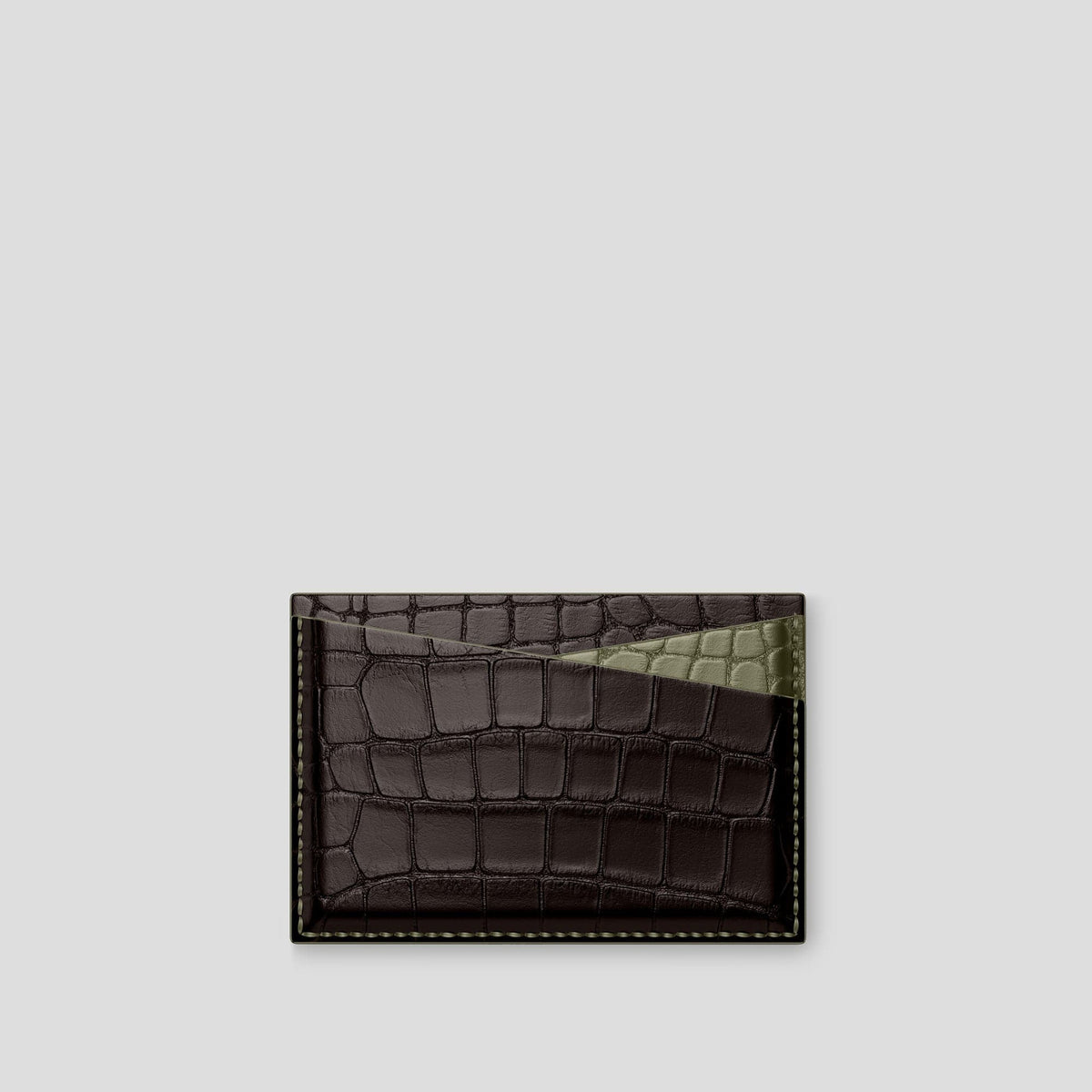 Dark Brown 4-Card Holder Alligator -2 | Dark-Brown