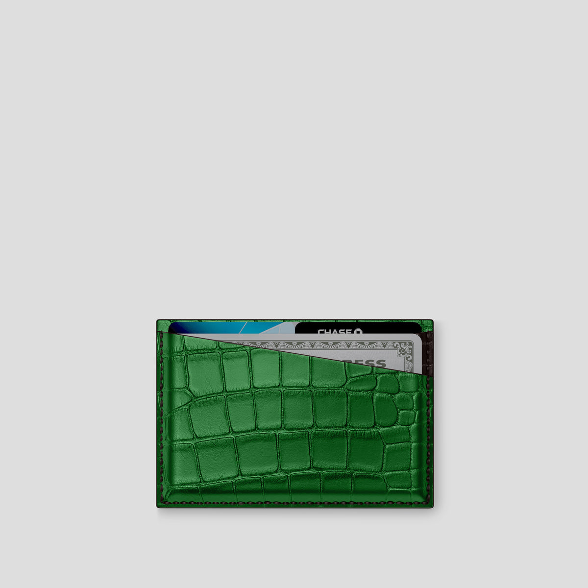 Forest-Green 4-Card Holder Alligator -1 | Forest-Green