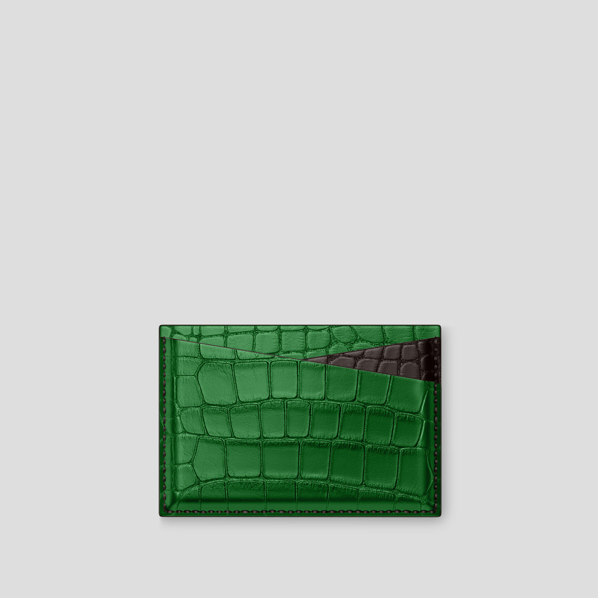 Forest-Green 4-Card Holder Alligator -2 | Forest-Green