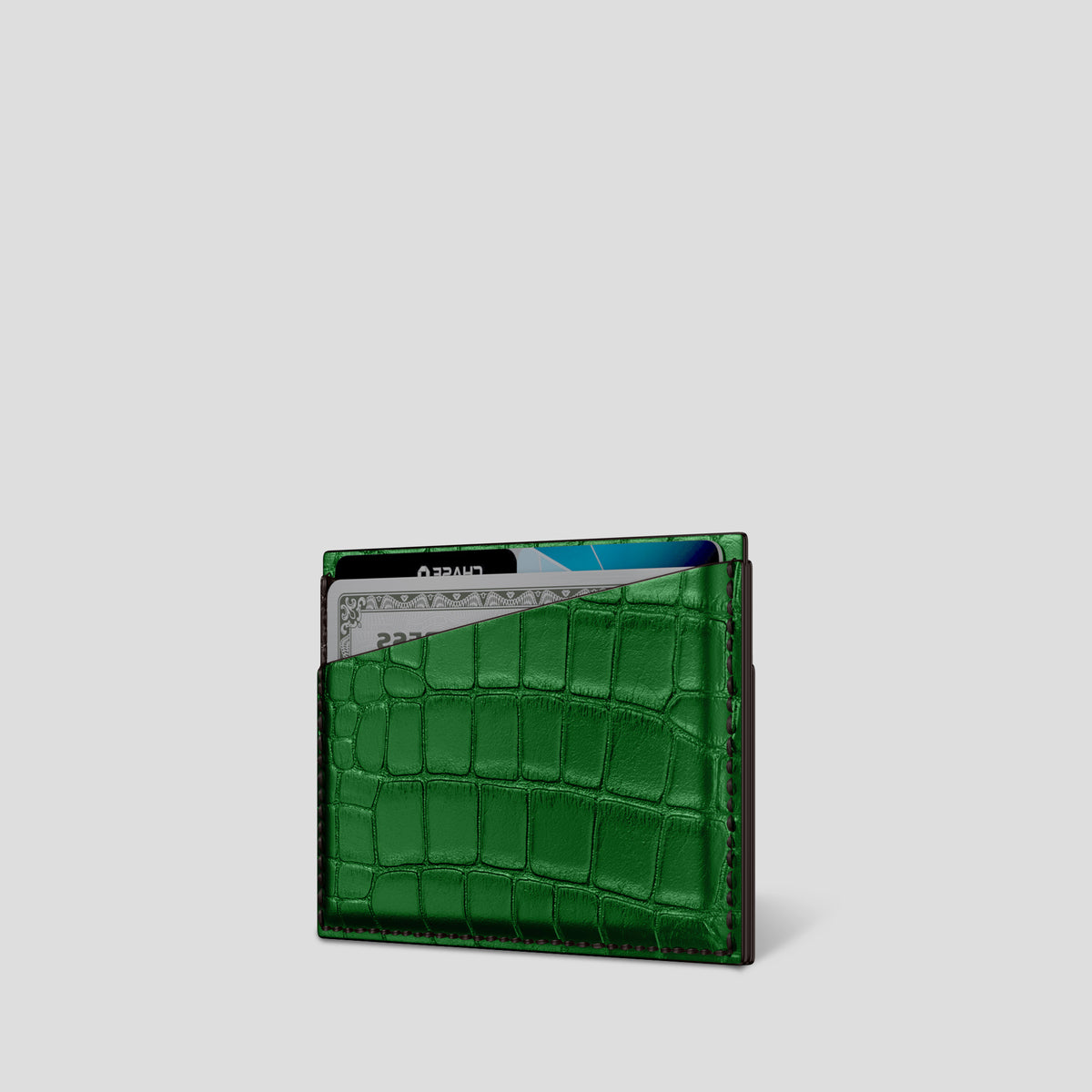 Forest-Green 4-Card Holder Alligator -3 | Forest-Green