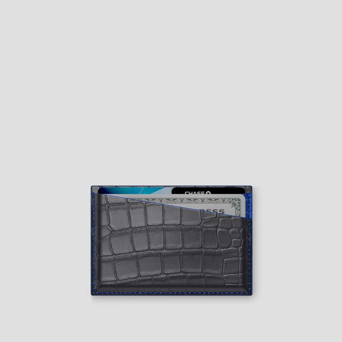 Grey 4-Card Holder Alligator -1 | Grey