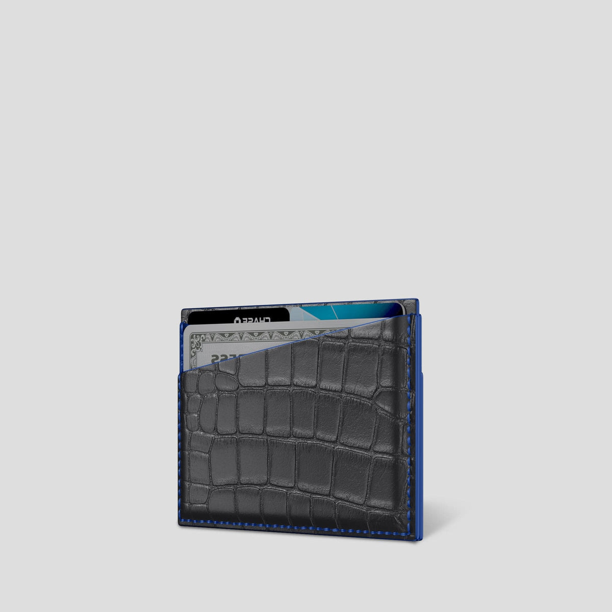 Grey 4-Card Holder Alligator -3 | Grey