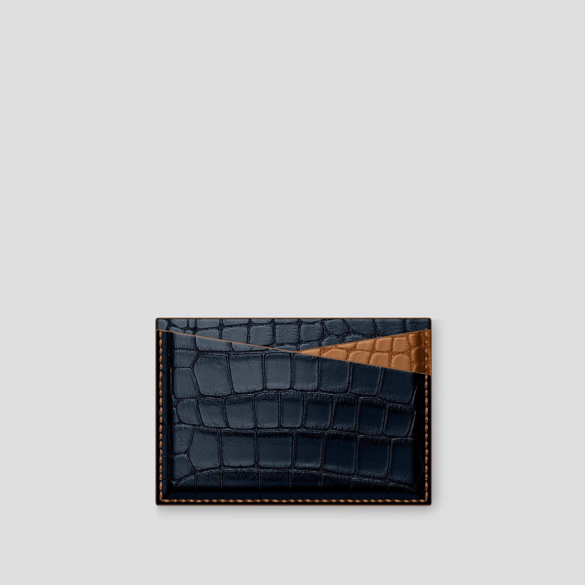 Navy Blue 4-Card Holder Alligator -2 | Navy-Blue
