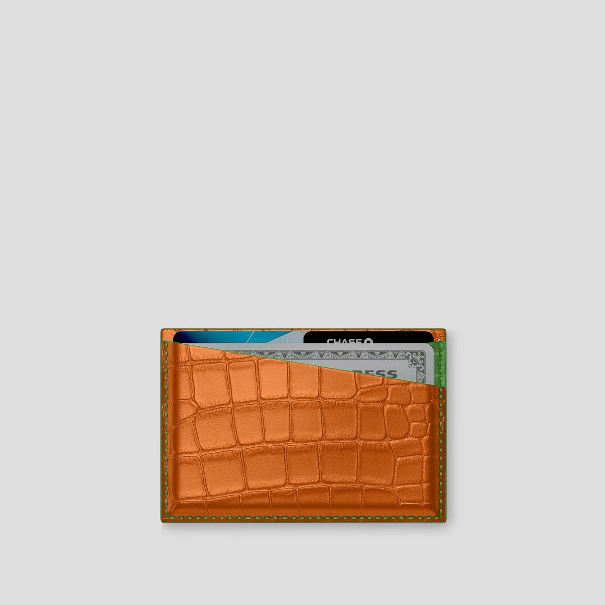 Orange 4-Card Holder Alligator -1 | Orange