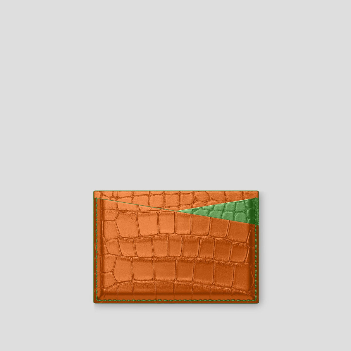 Orange 4-Card Holder Alligator -2 | Orange