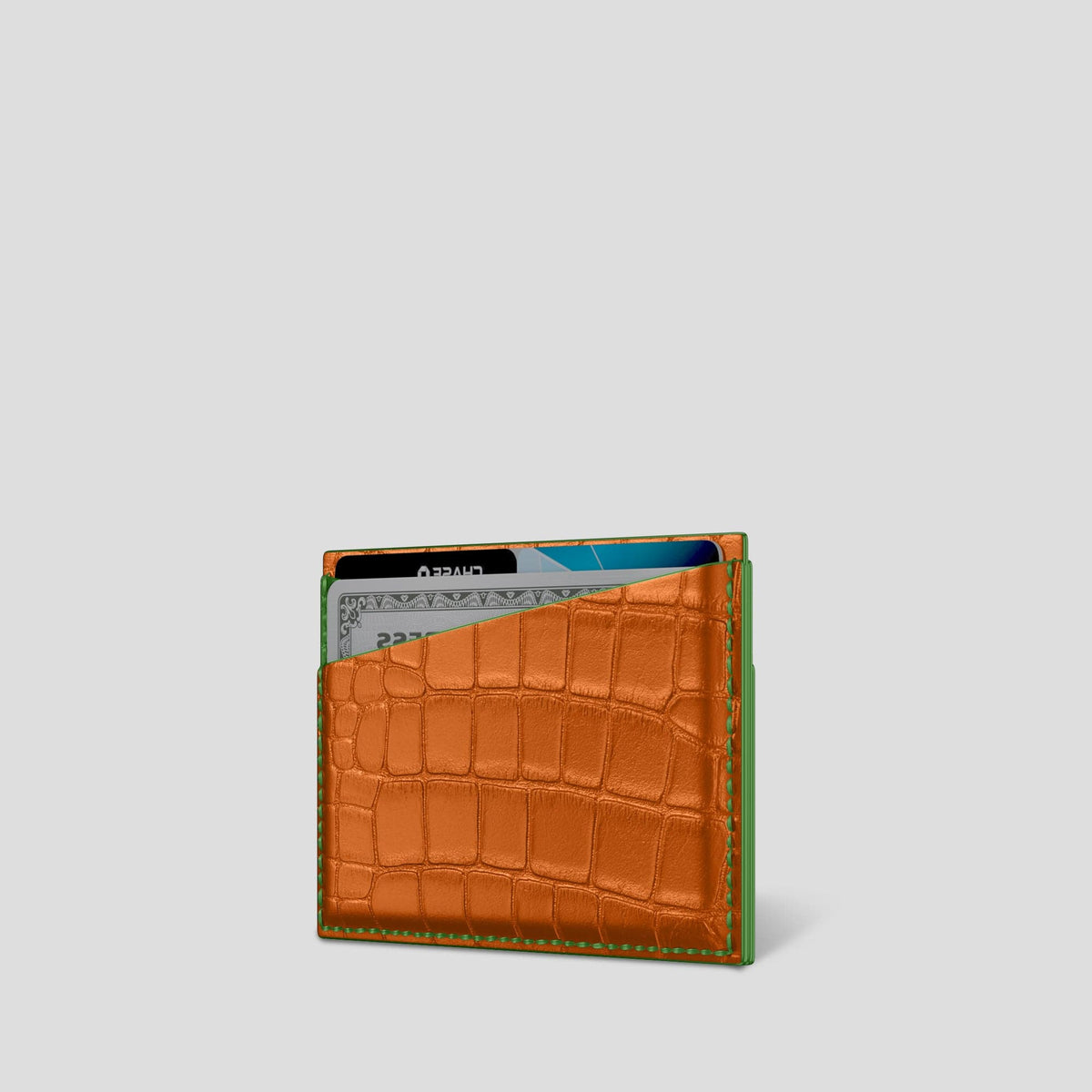 Orange 4-Card Holder Alligator -3 | Orange
