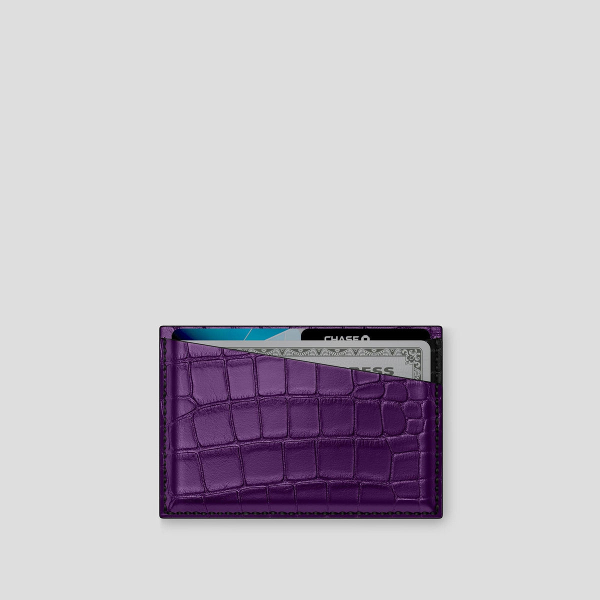 Purple 4-Card Holder Alligator -1 | Purple