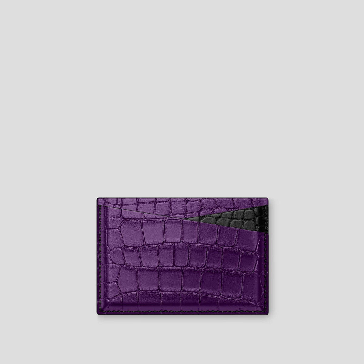 Purple 4-Card Holder Alligator -2 | Purple