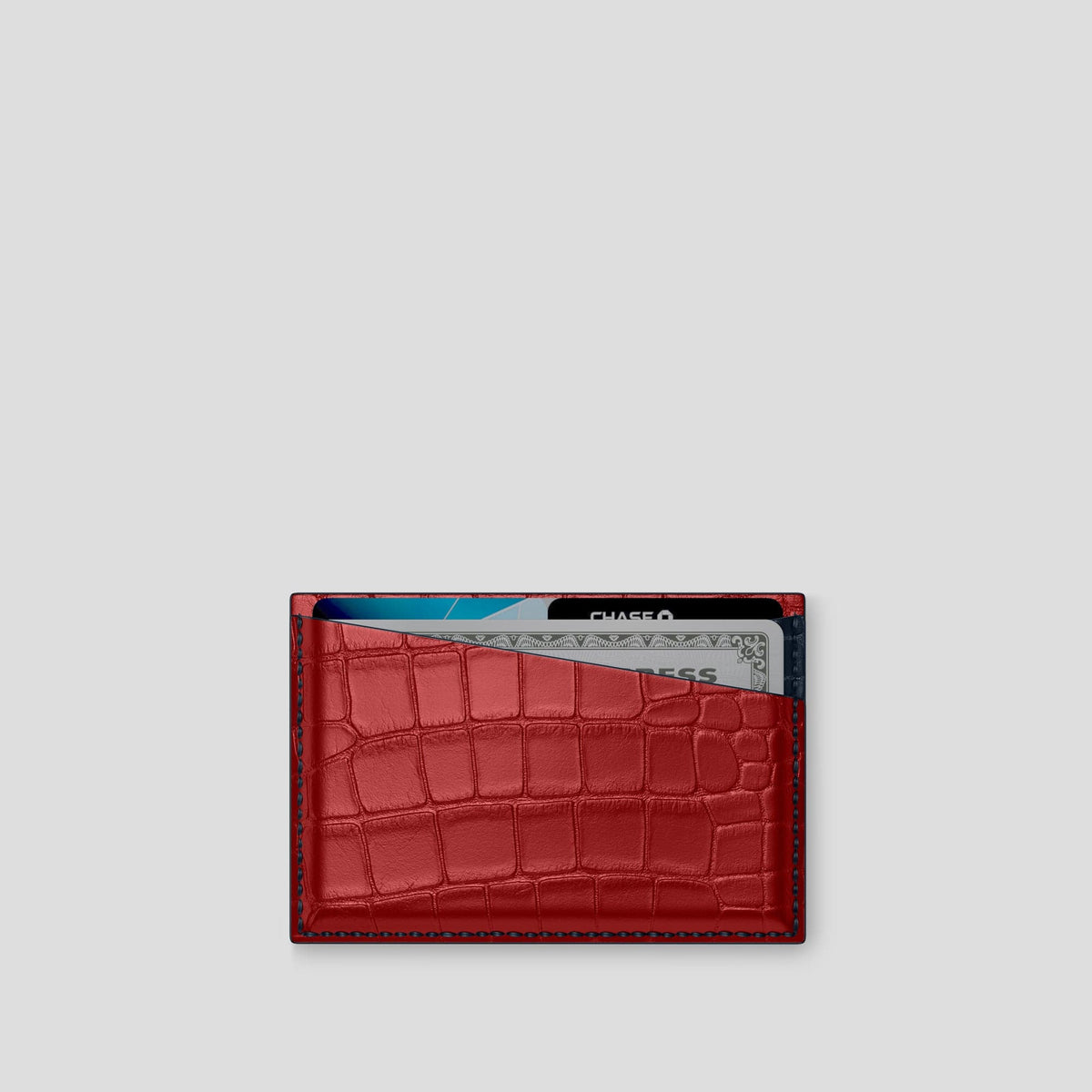 Red 4-Card Holder Alligator -1 | Red
